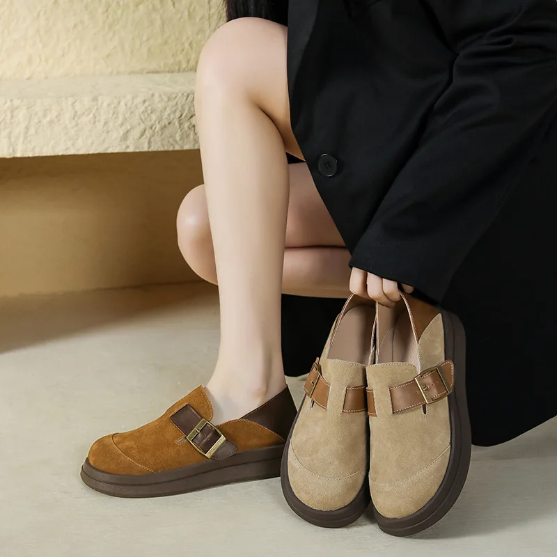 

Туфли женские на плоской подошве, искусственная кожа, резина, классические, из флока, ПУ