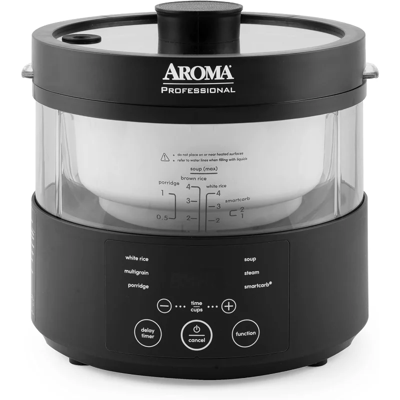 

8-Cup (Cooked) SmartCarb Multicooker and Flavor-Lock Food Steamer for Low-Carb Rice and Grains, Glass Inner Pot