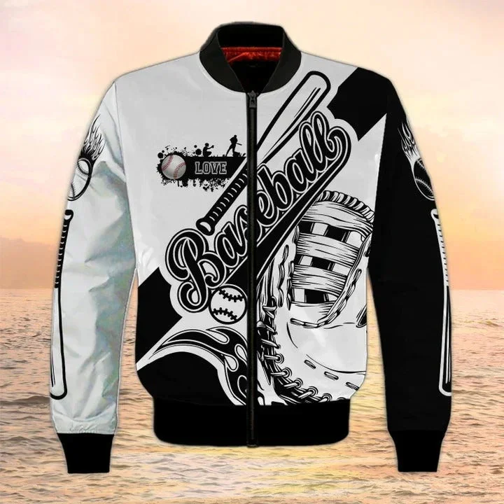 Winter Herren Bomberjacke Personalisierter Name Baseballspieler 3D-gedruckte warme Reißverschlussjacke lässiger Unisex-Mantel Mantel FX-16 – Detail 12