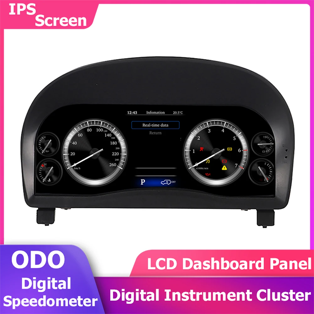 Panel de Instrumentos con Velocímetro Digital de 12.3'' para Toyota Alphard Vellfire Anh20 AGH20 AH20 AH30, Pantalla LCD para el Tablero 1