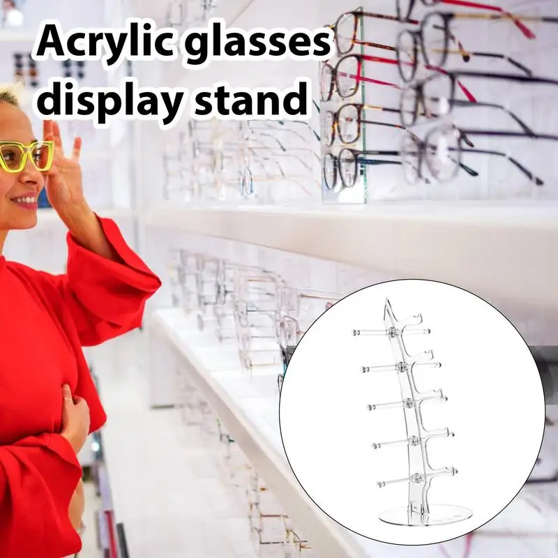 Acrylic Eyeglass Holder 5-tier Optical Glasses Organizer Stand Boat Arc Design Eyewear Holder Display Ski Goggles display stand 4