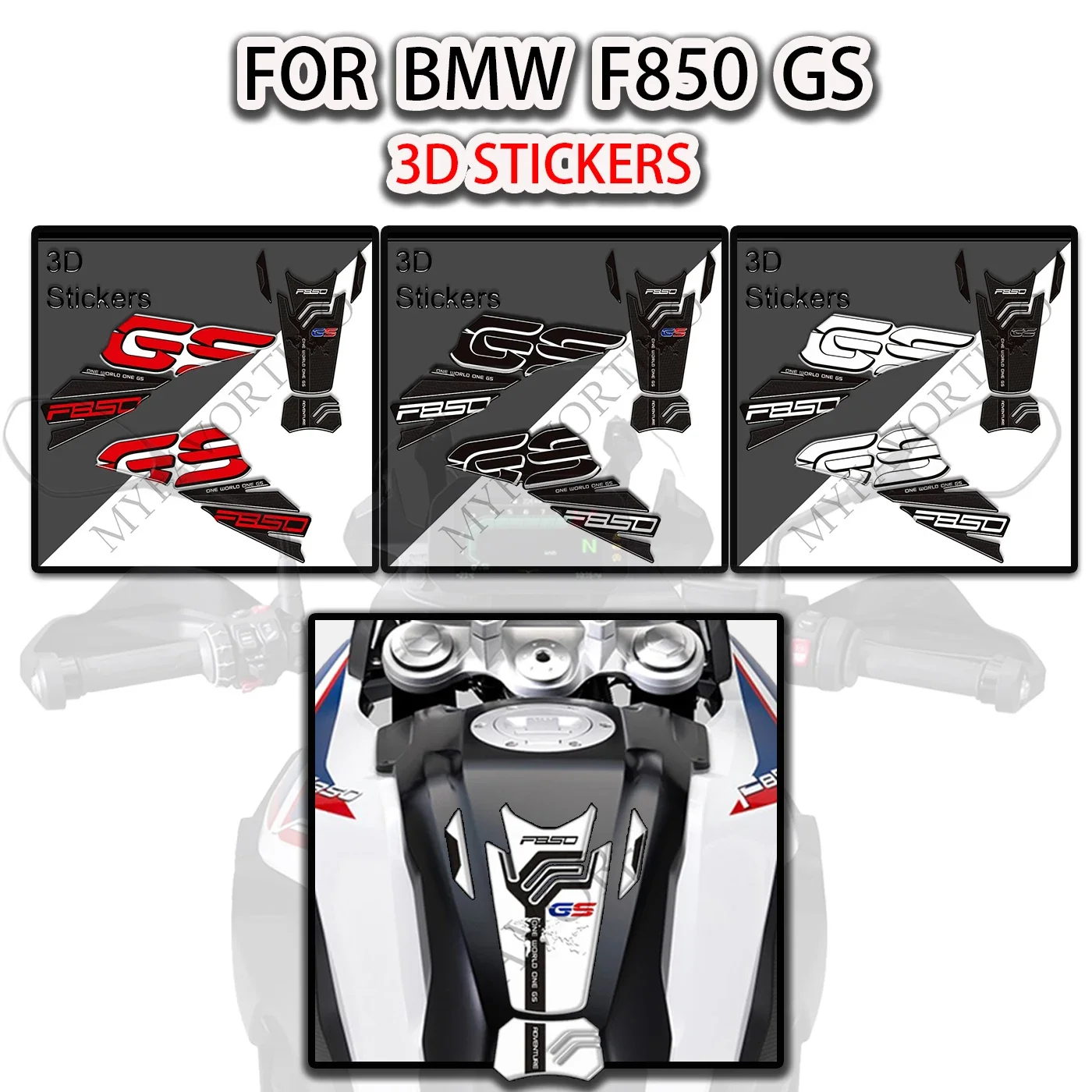 Motorcycle  Decal For BMW F850GS  Adventure Tank Pad Grips Stickers Protection Gas Fuel Oil Kit Knee 2019-2023