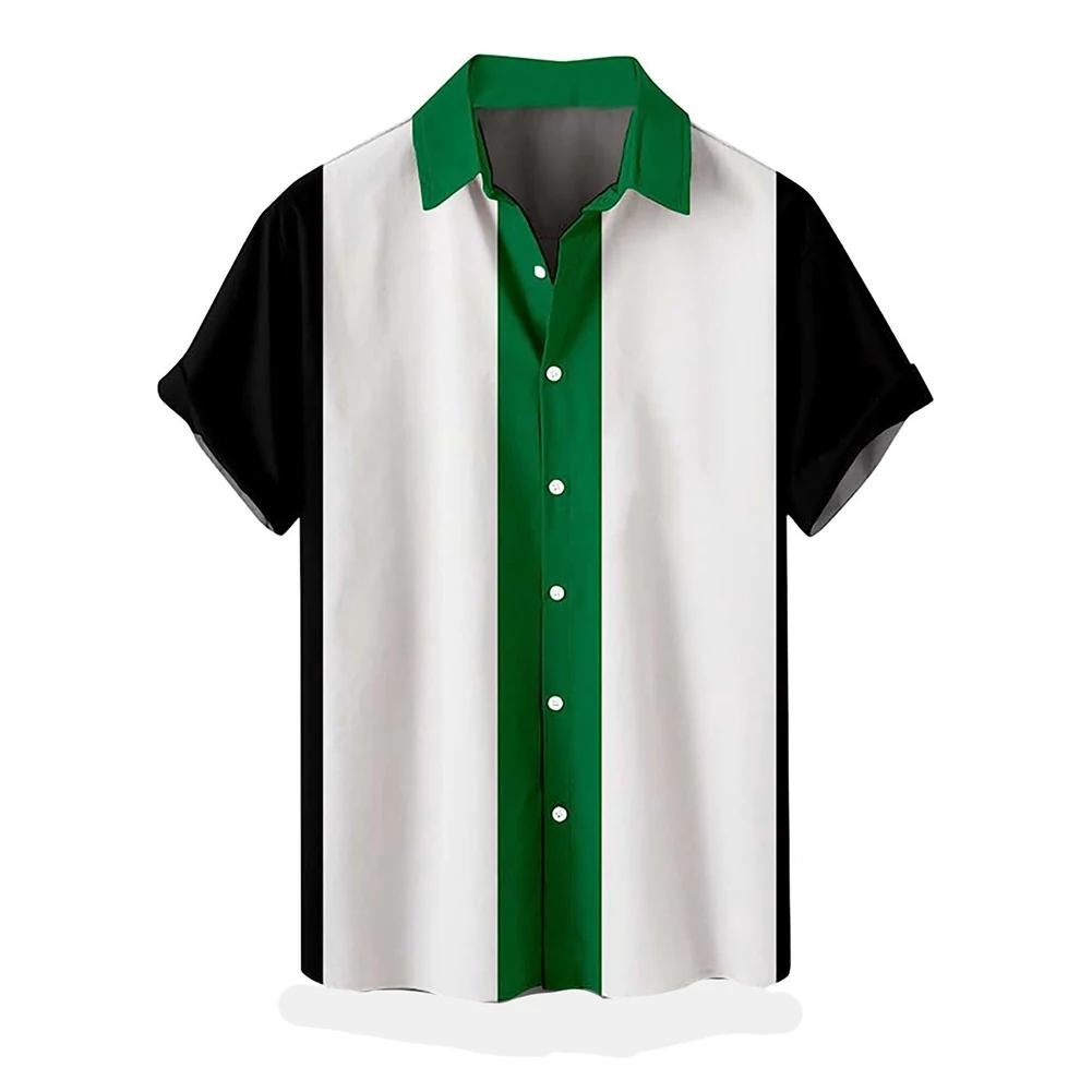 Look your Best this Summer with this Mens Short Sleeve Button Down Hawaiian Beach Shirt Casual Striped M 2XL Sizes