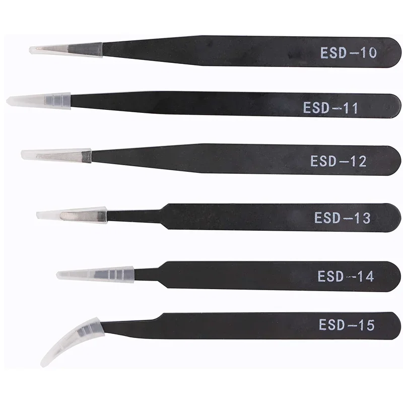 Tweezers Repair Tool Anti Static Stainless Steel Precision Curved Tweezers for Electronic Laboratory Jewelry Crafts tweezers repair tool,electronic component gripper