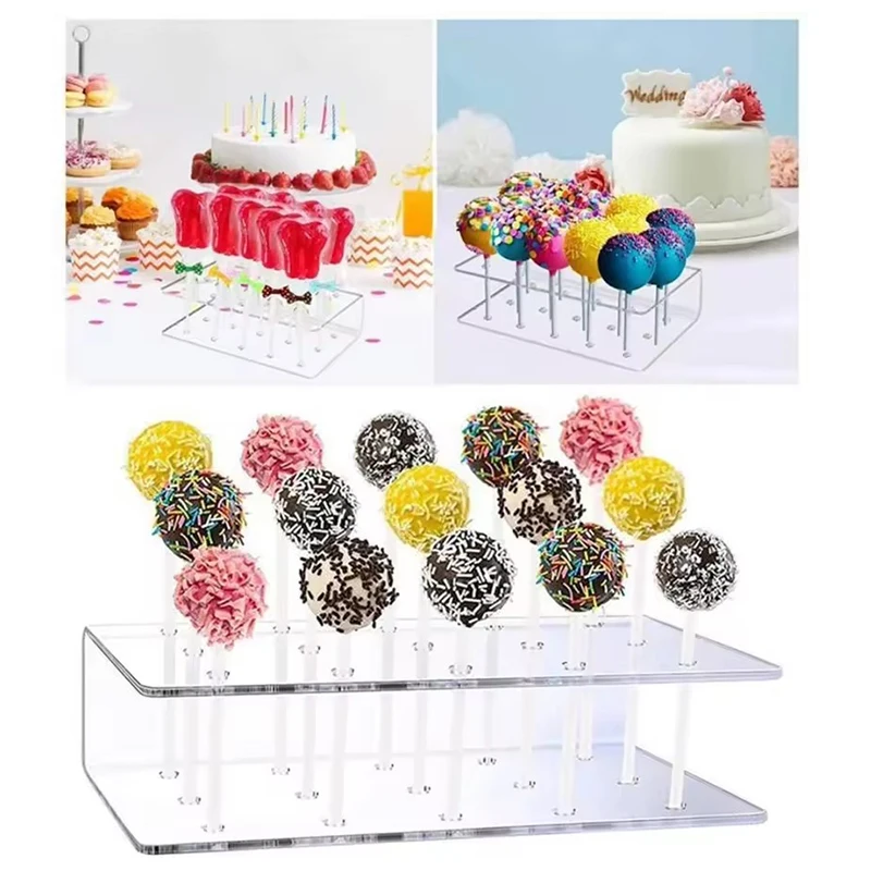 12/15 Hole Cake Lollipop Holder Display Stand Acrylic Clear Durable Candy For Wedding Party Birthday Dessert Placement Stand