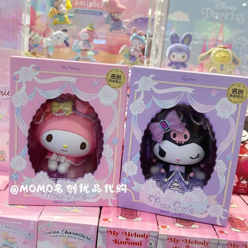 15Cm Anime Sanrio Cartoon Toys Rose Party Series Desktop Ornaments Mymelody Kuromi Kawaii for Children Doll Baby Birthday Gifts
