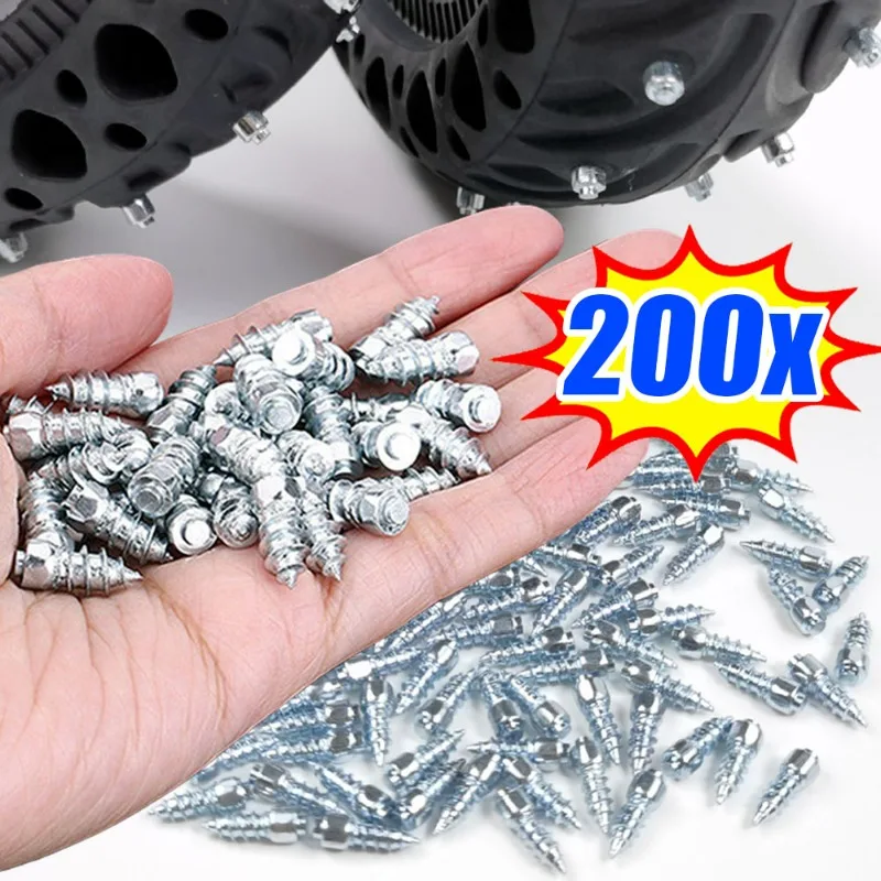 Snow Tire Anti-skid Nails Winter Tire Screws Nails Shoe Spike Universal Car Motorcycle Bike Off-road Tyre Alloy Anti-Slip Studs