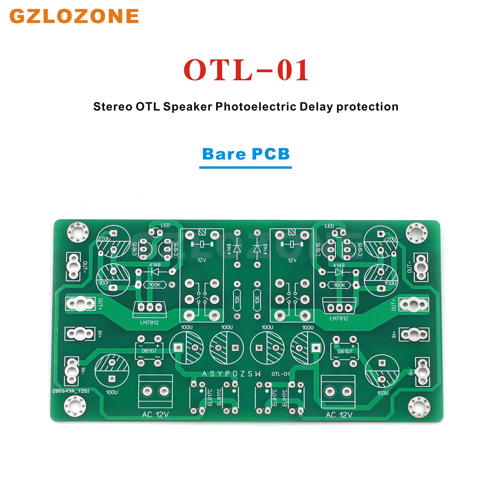 

OTL-01 Stereo OTL Speaker Delay protection Photoelectric SPK Protection Bare PCB For A21SE