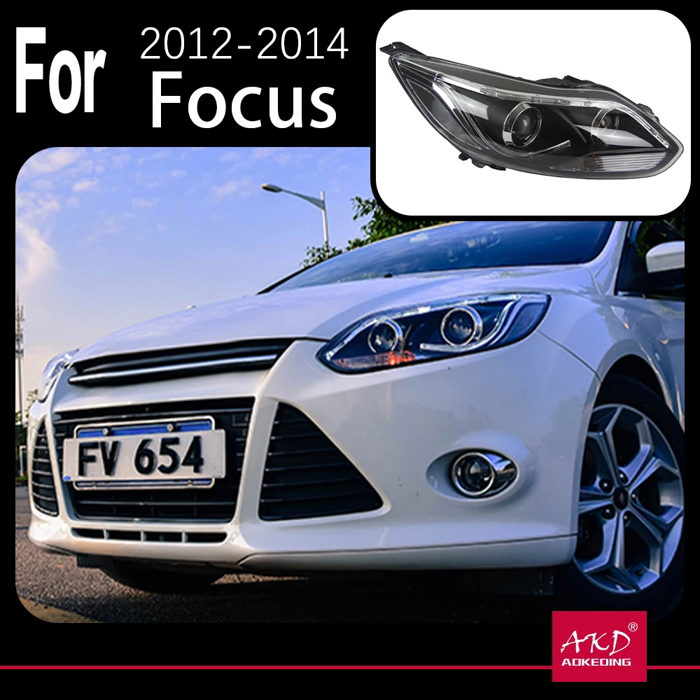 

AKD Car Model for Ford Focus Headlights 2012-2014 Focus 3 LED Headlight DRL Hid Head Lamp Angel Eye Bi Xenon Beam Accessories