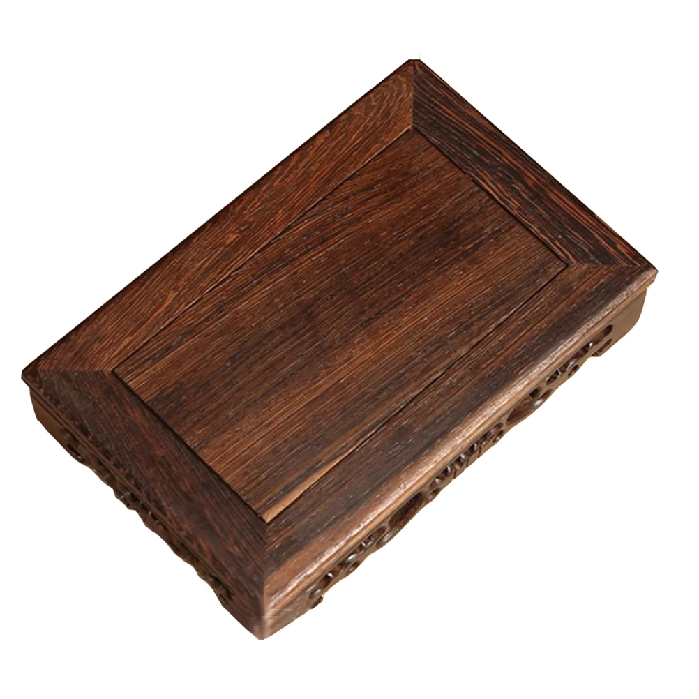 1Pc Wooden Storage Base Decorative Flowerpot Base Craft Holder Pedestal