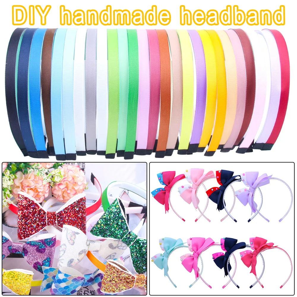 20pcs Grosgrain Ribbon Covered Hairband Plastic Headband With Teeth Women DIY Headwear For Hair Accessories Hair Bands Hair Band