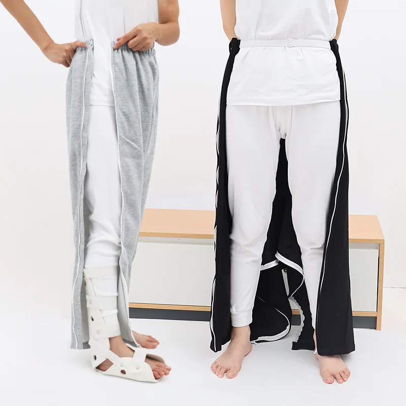 Pantalones de cuidado de doble cremallera para pacientes