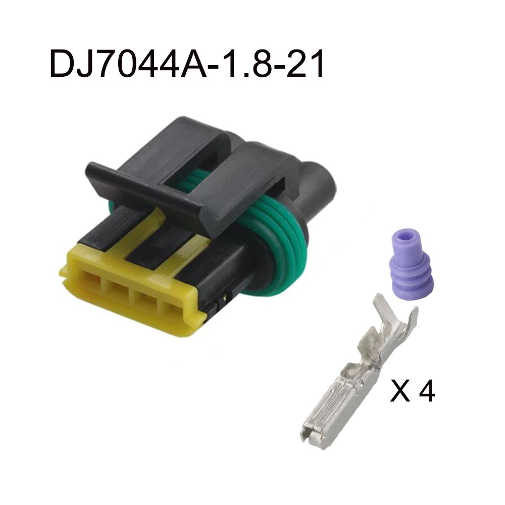 

100SET DJ7044A-1.8-21 auto Waterproof cable connector 4 pin automotive Plug famale male socket Includes terminal seal