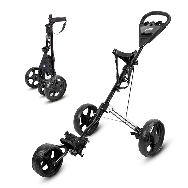PLAYEAGLE Golf Trolley Golf Push Cart Lightweight 3 Wheels Club Push Pull Cart Pull
