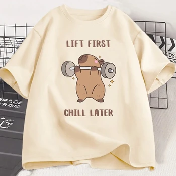 Capybara Gym T-Shirt Women Sports Tee Workout Fitness T Shirt Top Unisex Softstyle Women Tshirt Clothes Women Clothing 1