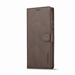 Luxury Vintage Leather Flip Wallet Case - Magnetic Cover for Xiaomi Redmi Note 9 Series (Brown)