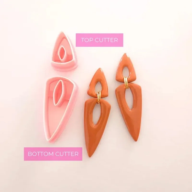 Polymer clay cutter set STATEMENT NO DRILL elongated daggers boho abstract geometric shape large earring tools