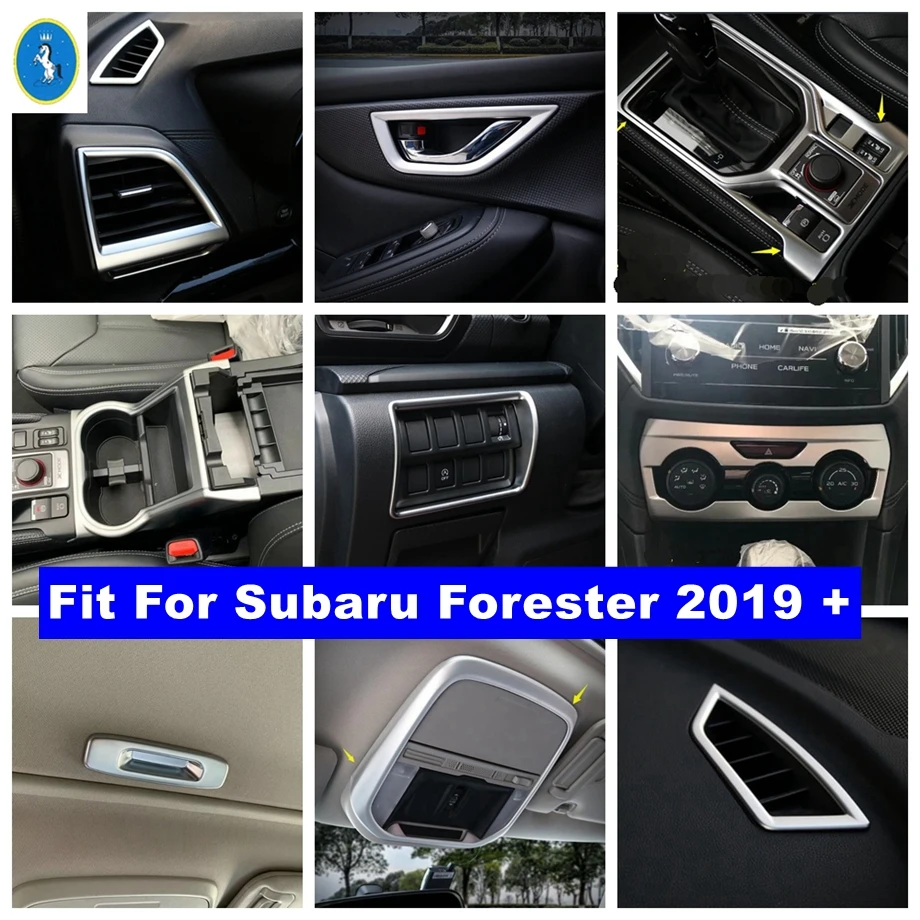 

Water Cup Holder / Gear Shift Dashboard / Air AC Control Panel Cover Trim For Subaru Forester 2019 - 2023 Matte Style Interior