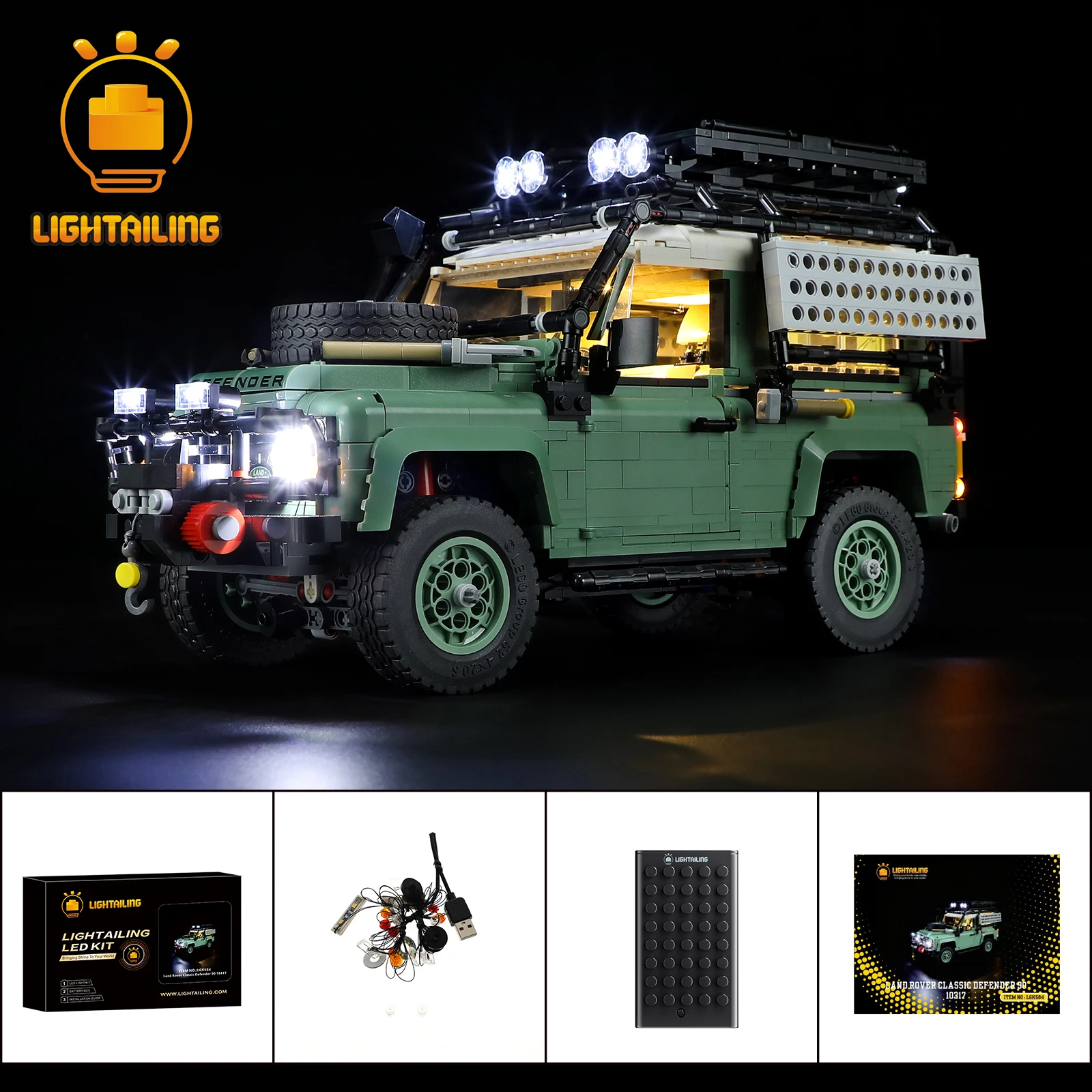 Lightailing Led Light Kit Per 10317 Classic Defender 90 Building Blocks Set (Non Includere Il Modello) Giocattoli Per Bambini