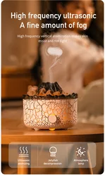 New Creative Volcanic Lava Aromatherapy Machine Humidifier Simulation Smoke Ring Flame Jellyfish Decompression