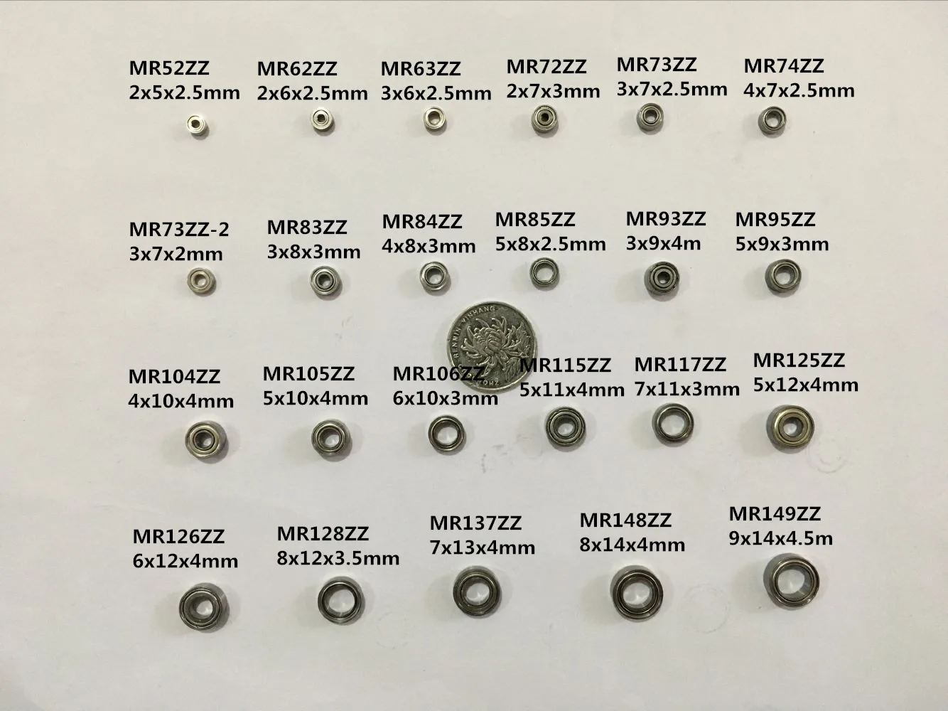 

10pcs MR Series MR52ZZ MR63ZZ MR74ZZ MR85ZZ MR105ZZ To MR149ZZ Miniature Model Bearing Metal Shielded Ball Bearings Mini Bearing