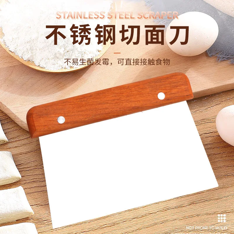 Stainless steel Bake Scraper Trapezoidal Cream Cake Dough Knife Scraper Household Kitchen Baking Tool Large Cutting Knife cake dough scraper