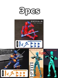 Luminous Titan Action Figures - 3D Printed, Multi-Jointed, Movable Collectibles (3pcs D)