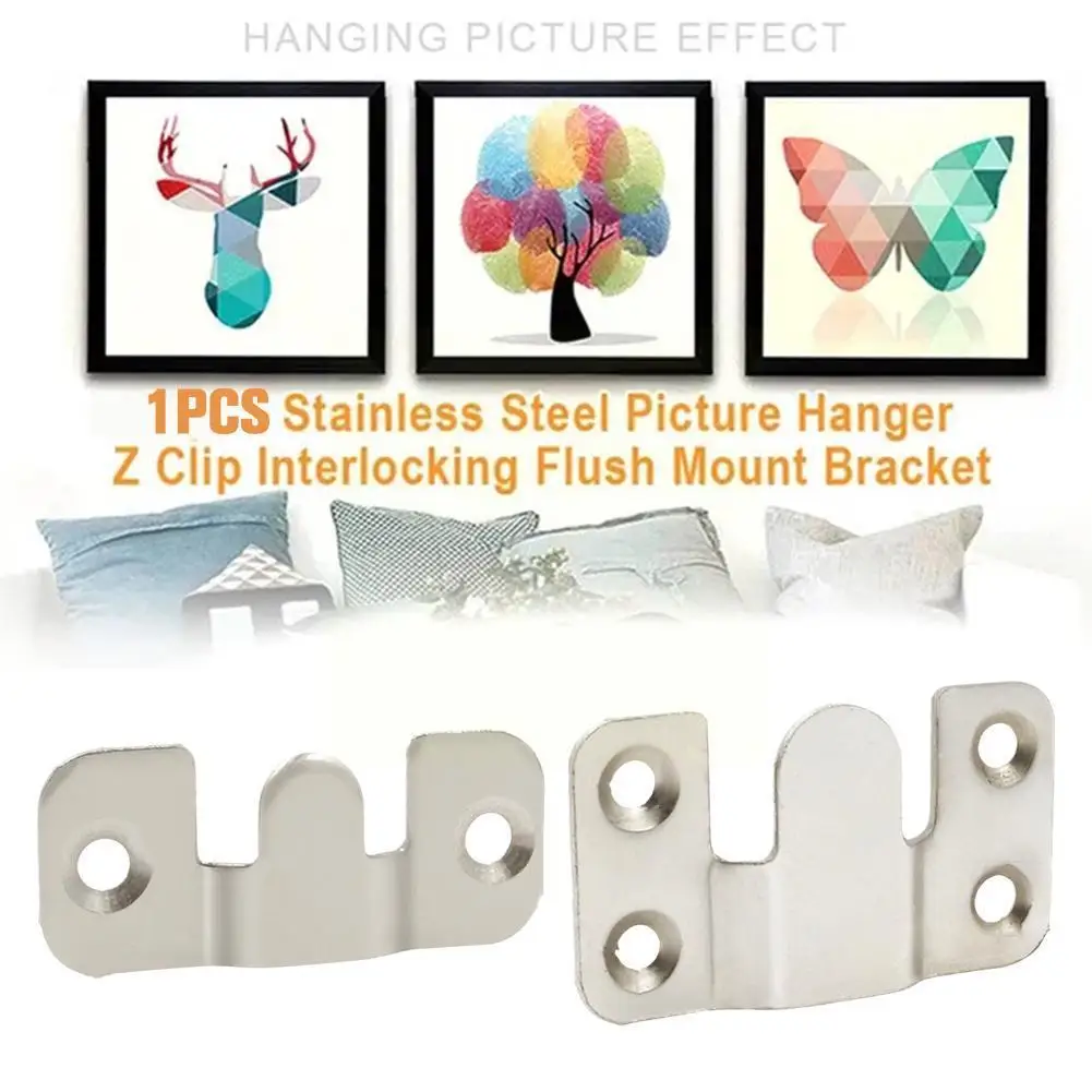 1pc Stainless Steel Interlock Hanging Buckle Flush Wall Hanger