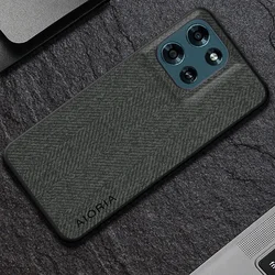 Luxury Textile Leather Phone Case - Soft Cover for Motorola Moto G Play (2026) (Gray)