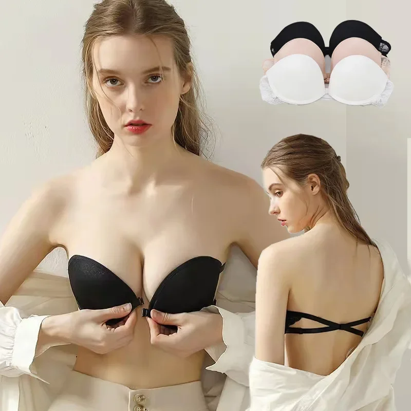 

2022 Front Closure Bras For Women Sexy Comfort Push Up Underwear Backless Bralette Brasieres Lingerie Femme