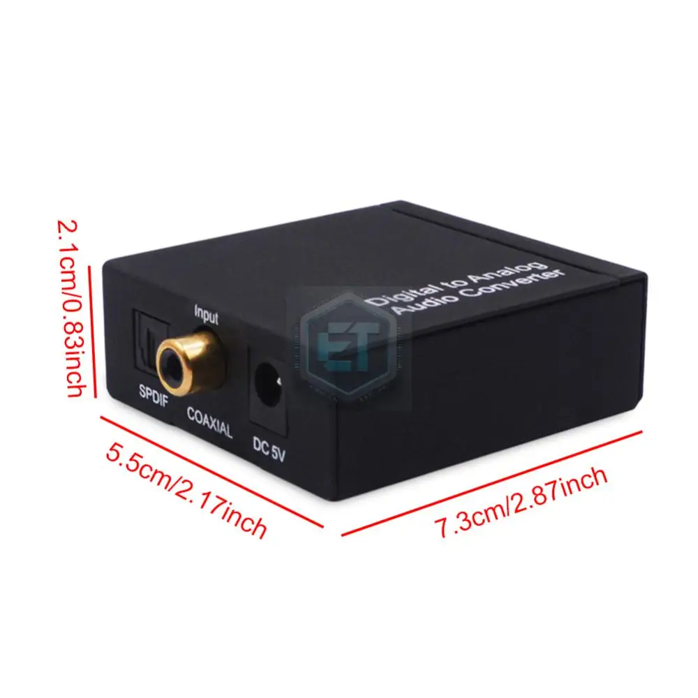 디지털-아날로그 오디오 변환기 디지털 동축 SPDIF-아날로그 RCA 3.5mm 잭 광-3.5mm 잭 어댑터