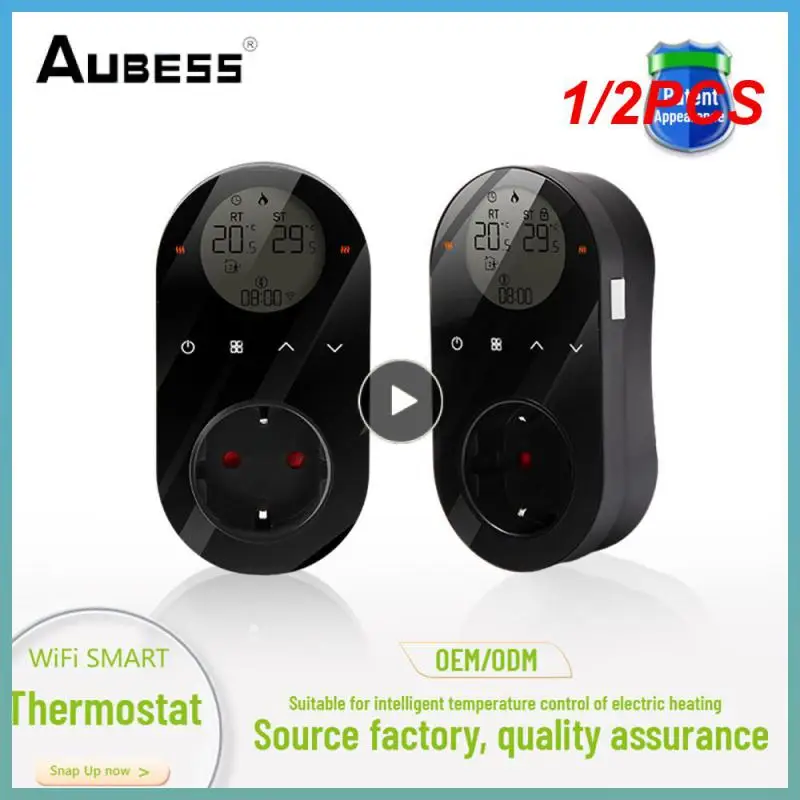

1/2PCS WiFi Digital Thermostat Outlet Plug Smartlife App Control Socket Temperature Controller with Touch Button