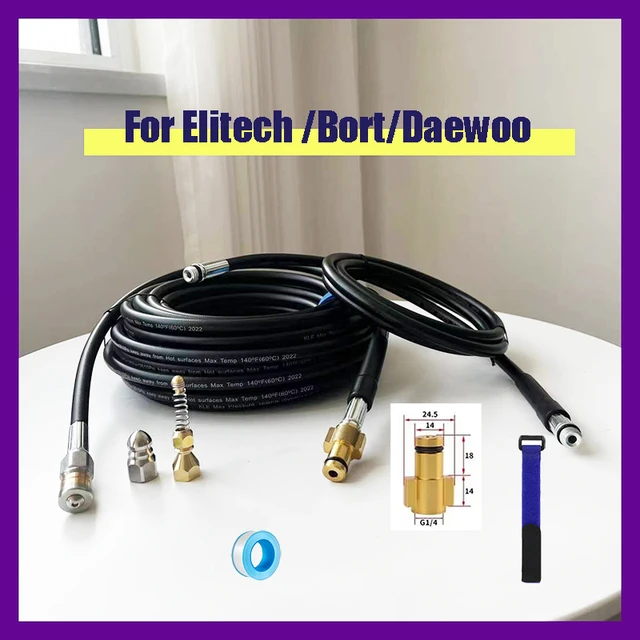 High Pressure Washer Hose Sewer Drain Water Cleaning Hose Pipe for Elitech  Bort Daewoo Patrio Pipe Clogging Jet Washer Hose Cord - AliExpress