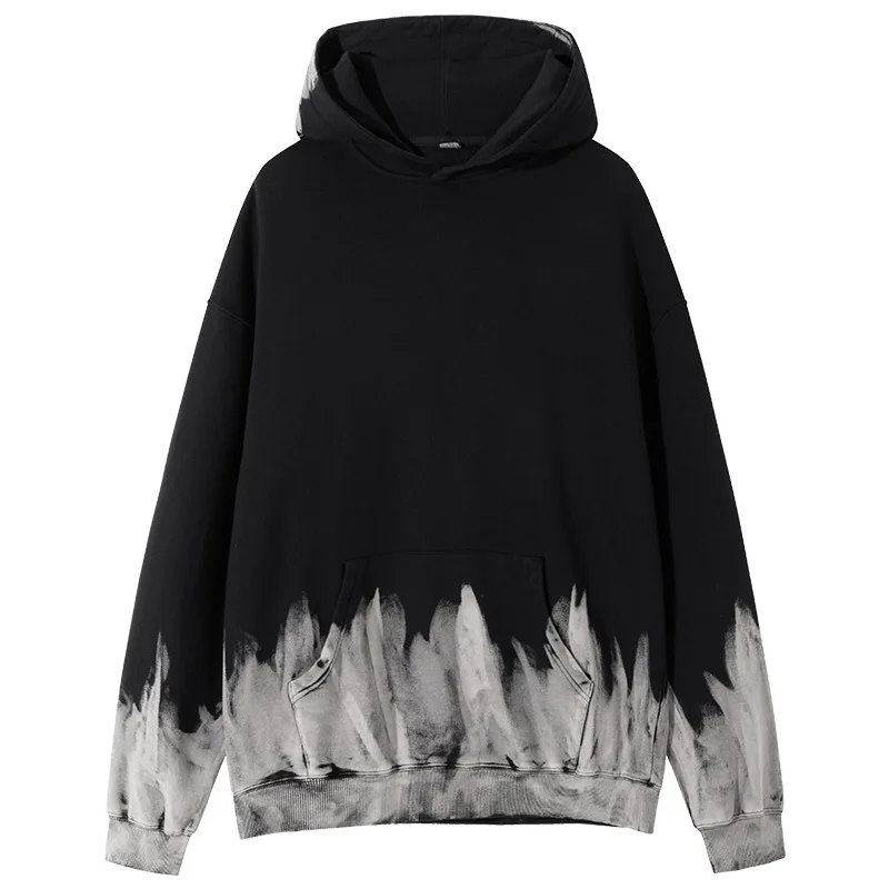 

Boys Black Tie Dye Hoodie High Quality Long Sleeve Hooded Cotton Hoodies Men Loose Couple Streetwear Sweatshirts Oversize Xxl