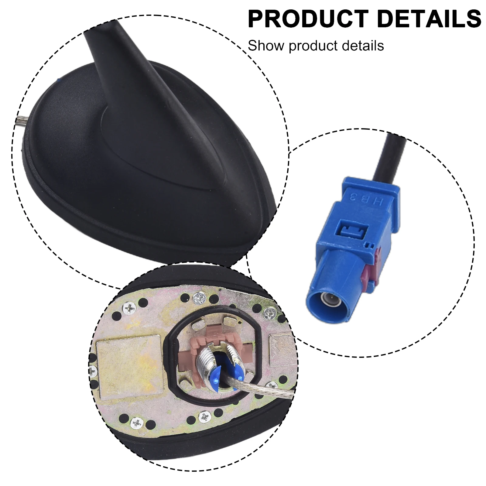 Antenne Navigation Saab 9-3 2003-2012 Et 9-5 2002-2009 - Compatible OEM 12762120, Base ABS Noir - 6