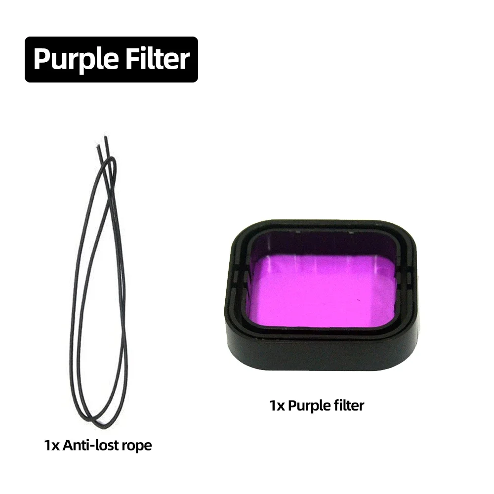 Diving Filter Lens Cap Set for Action Cameras - Red, Purple, Pink Protective Lenses for Underwater Photography