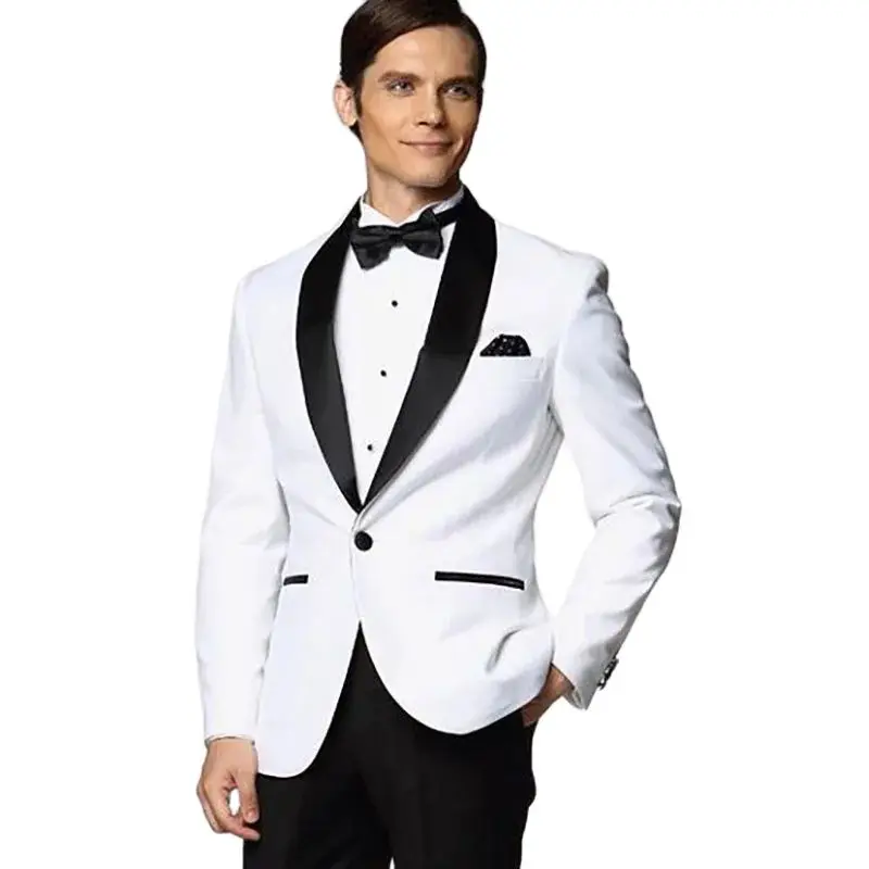 Blazer One Piece Jacket Black Shawl Lapel One Button Slim Fit Elegant Groom Outfits Men's Suits Formal Wedding Occasion