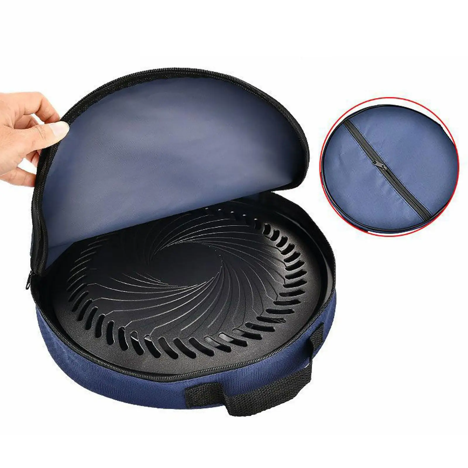 Grill Pan Storage Bag with Handle Heavy Duty Cast Iron Skillet Bag Camping Cookware Organizer Handbag for Picnic, BBQ, Hiking