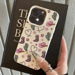 Vintage Western Cowboy Pattern Shockproof Phone Case Cover - iPhone 15 Plus (1)