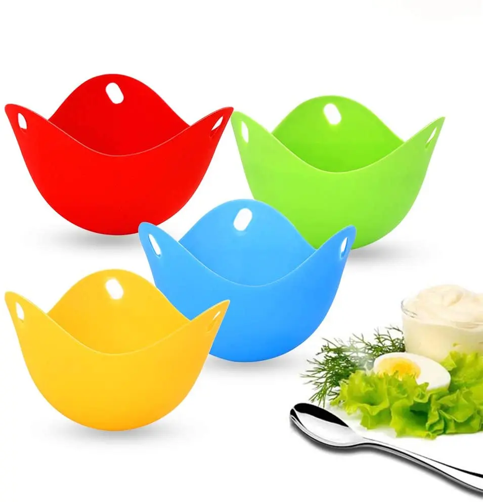 Egg cooker Egg boiler mold cup Egg poacher Silicone egg poacher Egg Steamer Egg Boiler Silicone Boiler Pan Mold Kitchen Cooking Tool Accessories 4-Piece Set