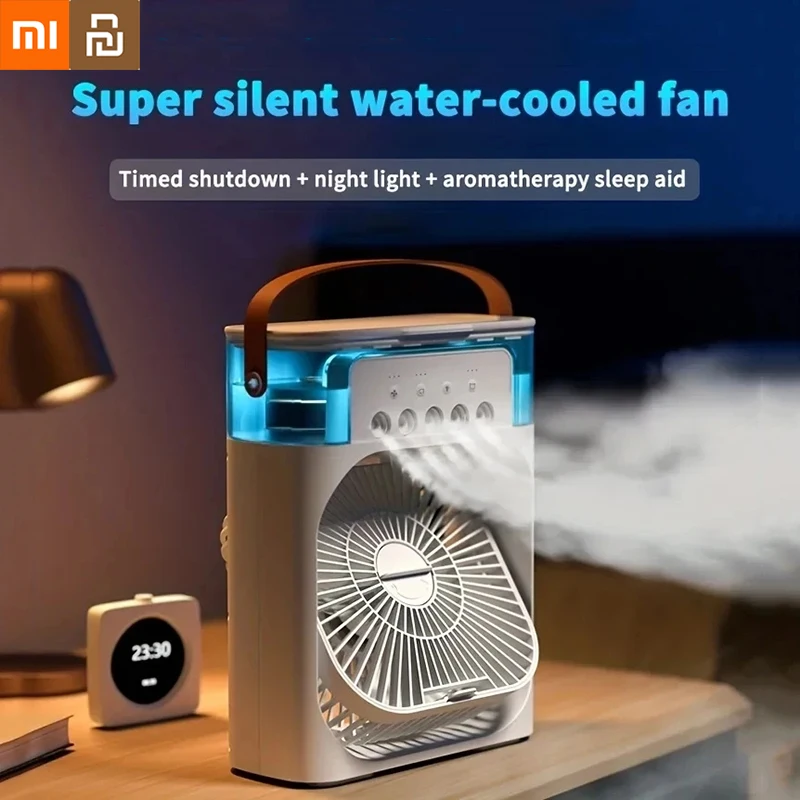 Iconic Brand Youpin Portable Fan Air Conditioners USB Electric Fan Air Cooler LED Night Light Water Mist Fun 3 In 1 Air Humidifier New