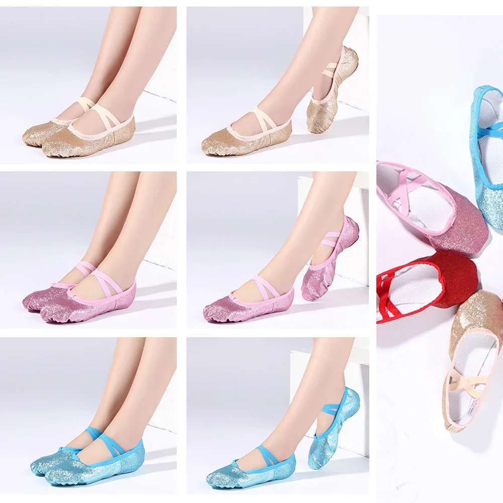New Ballet Dance Shoes Yoga Gym Flat Slippers Glitter Pink Ballet Dance Shoes For Girls Children Women Teacher 5