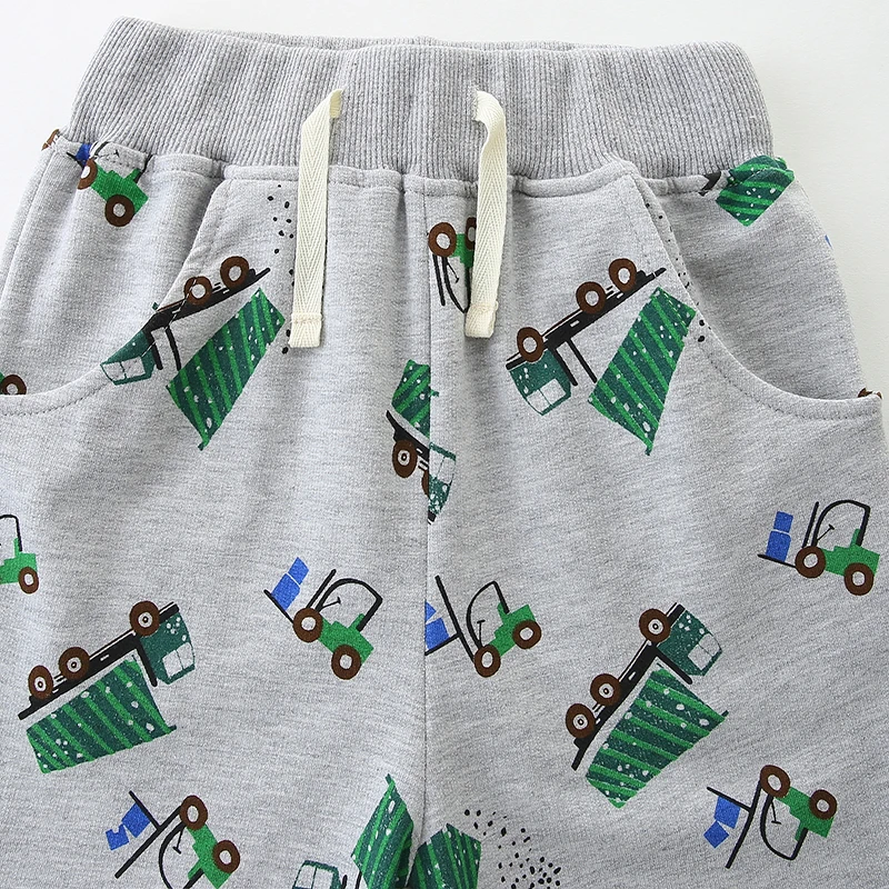 Summer Baby Boys Short Cartoon Excavators Trucks Pants Cotton Soft Comfort Children's Wear for Kids 2-7 years