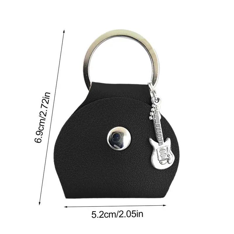 Guitar Picks Case Keychain Picks Organizer Bag Pendant PU Leather Storage Tool Home Stage Performance School Concert