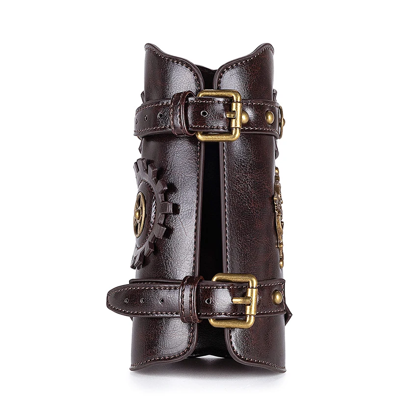 Steampunk Retro Medieval Knight Bracer Wrist Band Guard Watch Leather Wrister Armor Prop Vintage Cosplay Anime Accessory for Men