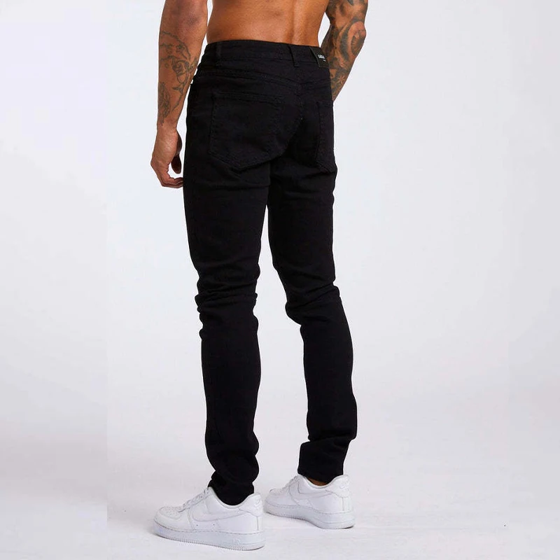 2023 New Men's Black Jeans Solid Stretch Slim Fit Denim Pants Casual SKinny Trousers Streetwear Y2K Pants Men