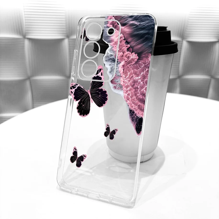 Floral Bow Bumper Soft Silicone Clear Phone Case Cover