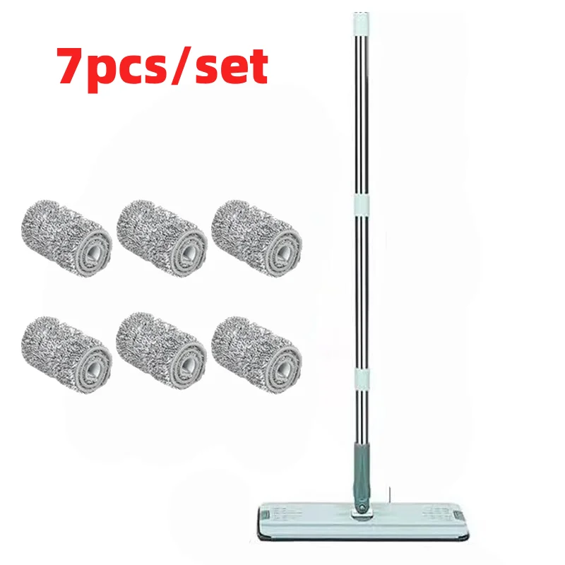 3-7 Pz/Set Flat Squeeze Mop Hand Free Wringing Floor Cleaning Mop Mop Pad In Microfibra Uso Bagnato O Asciutto Su Laminato Di Legno Duro