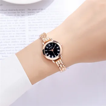 trendy small dial quartz women lady bracelet steel watch 2
