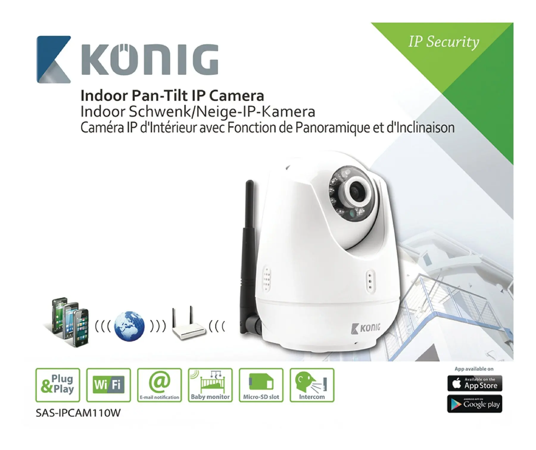 Konig SAS-IPCAM110W-König motorized Ip camera